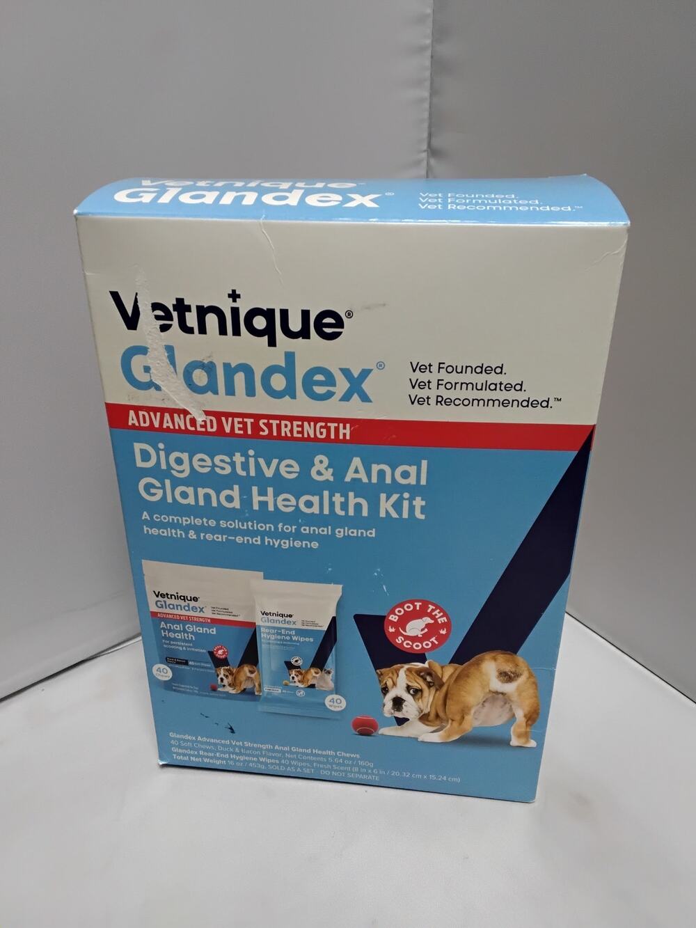 Vetnique Glandex Anal Gland Health Chews 40 plus Free Hygiene wipes 06/2027